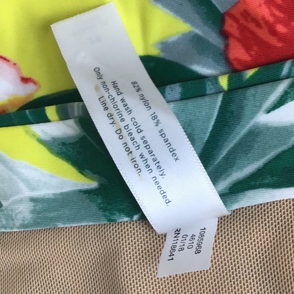 Cacique Floral High Waist Bikini Bottom Swim Retro Ruched Sides Plus Size 28 New - Picture 6 of 7